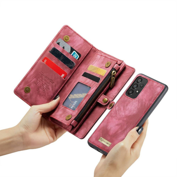 Multi Wallet CaseMe 11-kort Samsung Galaxy A53 5G - Rød