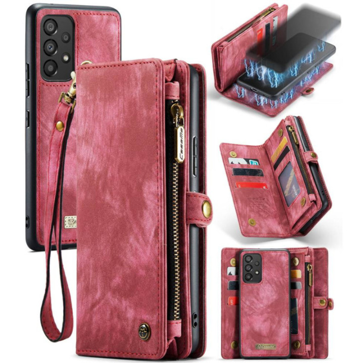 Multi Wallet CaseMe 11-kort Samsung Galaxy A53 5G - Rød