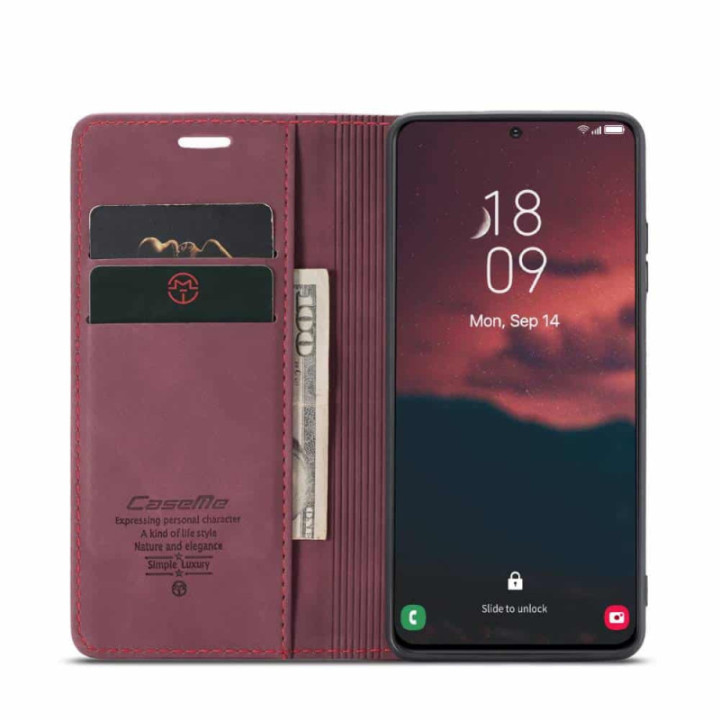 CaseMe Smart Magnet FlipCase Samsung Galaxy S23 - Vinrød