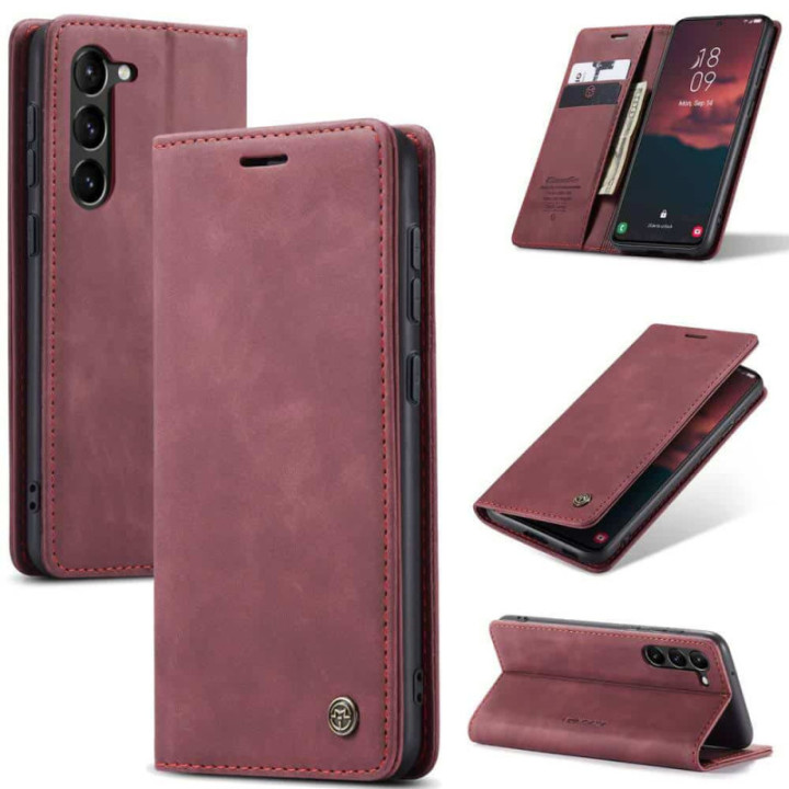 CaseMe Smart Magnet FlipCase Samsung Galaxy S23 - Vinrød