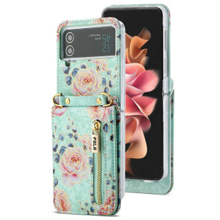 POLA Flower fodral Samsung Galaxy Z Flip 4 - Cyan