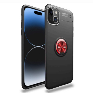 Slim Ring hülle Apple iPhone 15 - Schwarz/rot