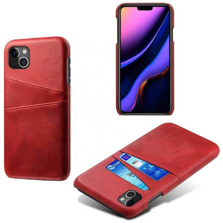 Retro skal med kortplatser Apple iPhone 15 - Röd