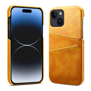 Retro kuori korttipaikalla Apple iPhone 15 - Keltainen