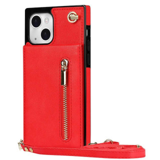 Zipper Halskette hülle Apple iPhone 15 - Rot