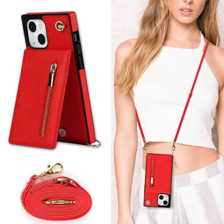 Zipper necklace case Apple iPhone 15 - Red