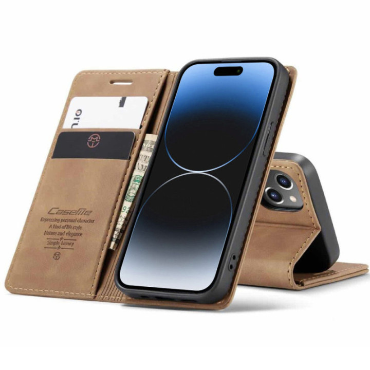 CaseMe Smart Magnet FlipCase Apple iPhone 15 - Brown
