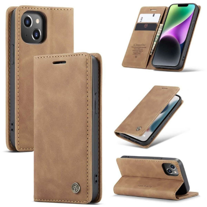CaseMe Smart Magnet FlipCase Apple iPhone 15 - Brun