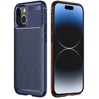 Carbon silikon deksel Apple iPhone 15 - Blå
