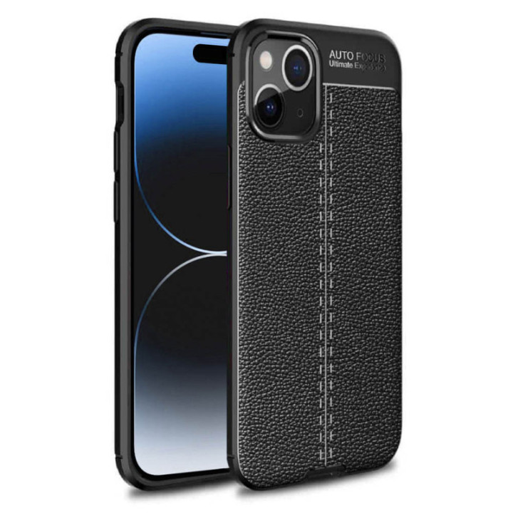 Leather Patterned TPU case Apple iPhone 15 - Black