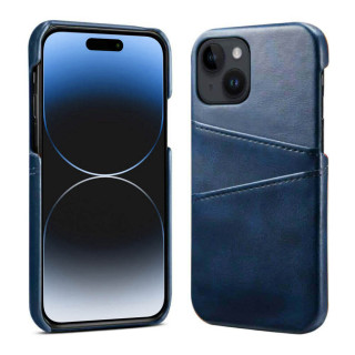 Retro cover med kortholder Apple iPhone 15 Plus - Blå