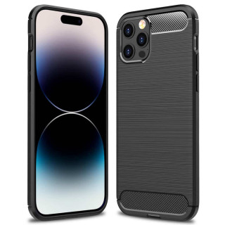 Børstet silikone cover Apple iPhone 15 Pro - Sort