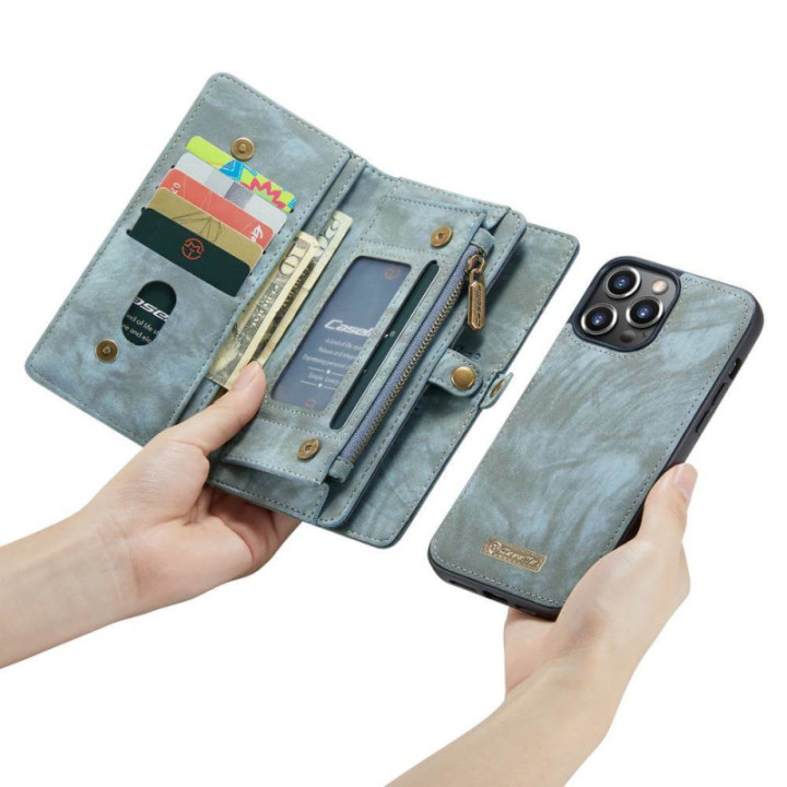 Multi Wallet CaseMe 11-kort Apple iPhone 15 Pro - Blå