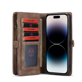 caseMe Wallet case 11-card Apple iPhone 15 Pro - Brown