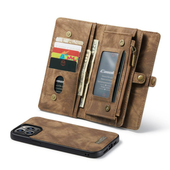 CaseMe Multi Tasche 11-Karten Apple iPhone 15 Pro - Braun