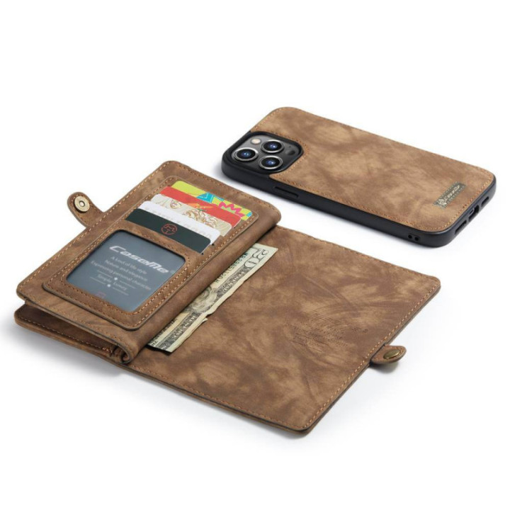 CaseMe Multi Tasche 11-Karten Apple iPhone 15 Pro - Braun