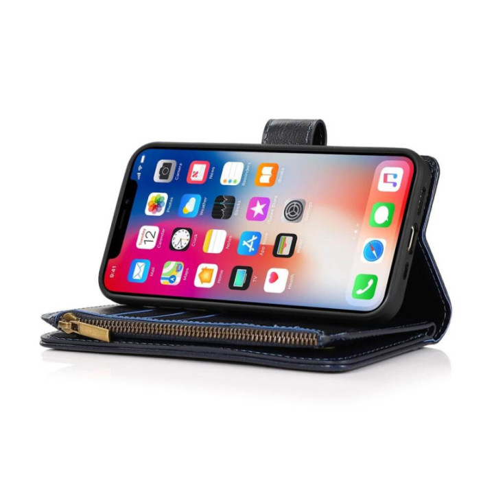 Kaksoiskäänto Zipper 9-kortti Apple iPhone 15 Pro - Musta