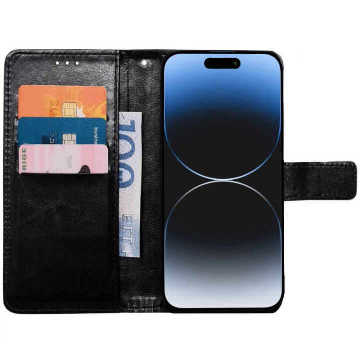 Wallet cover 3-kort Apple iPhone 15 Pro Max - Sort