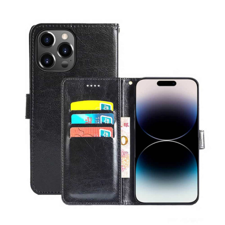 Plånboksfodral 3-kort Apple iPhone 15 Pro Max - Svart