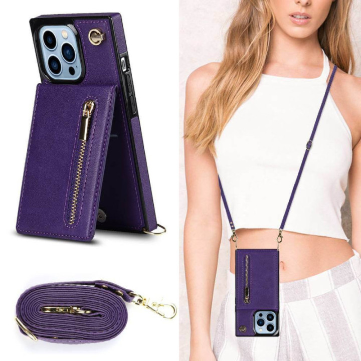 Zipper necklace case Apple iPhone 15 Pro Max - Lila