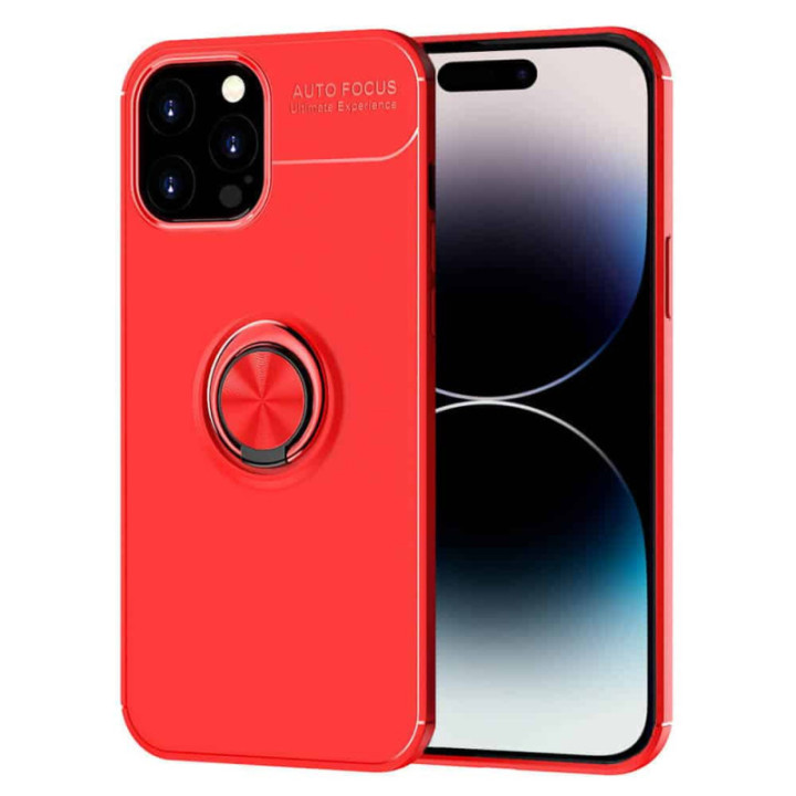 Slim Ring kuori Apple iPhone 15 Pro Max - Punainen