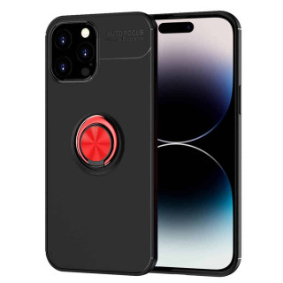 Slim Ring kuori Apple iPhone 15 Pro Max - Musta/punainen
