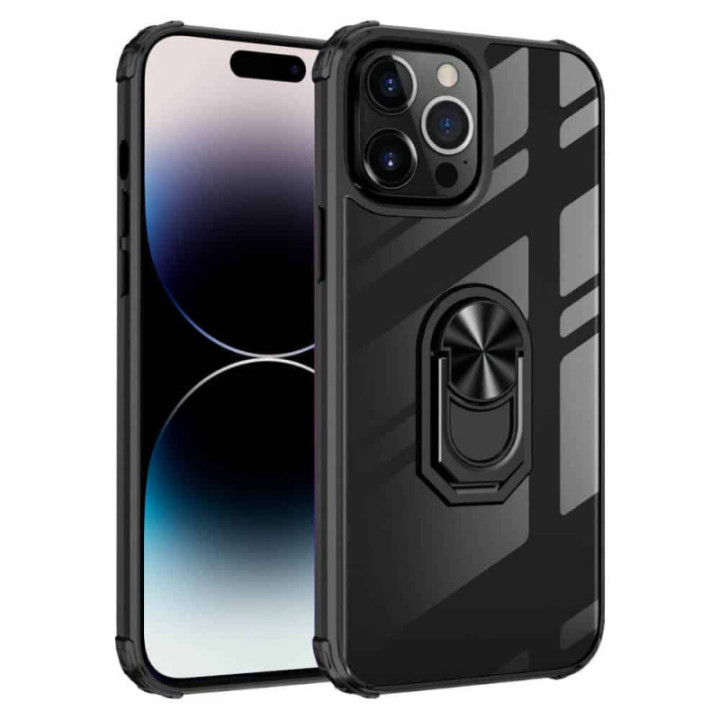 Clear Ring kuori Apple iPhone 15 Pro Max - Musta