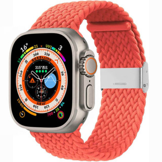 Flettet Elastik Armbånd Apple Watch 8 (45mm) - rød