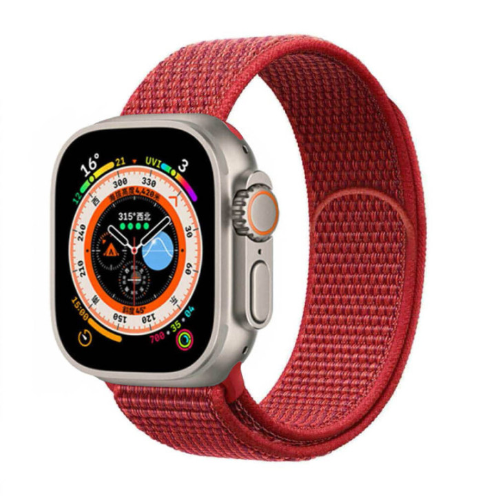 Nailon Rannekoru Apple Watch 8 (41mm) - Punainen
