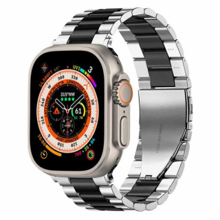 Kellon renneke ruostumatonta terästä Apple Watch Ultra 2 (49mm) - Hopea/musta