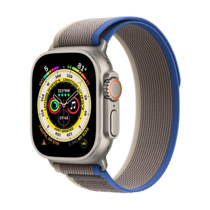 Tactik nylon urrem Apple Watch Ultra 2 (49mm) - Blueroom grey