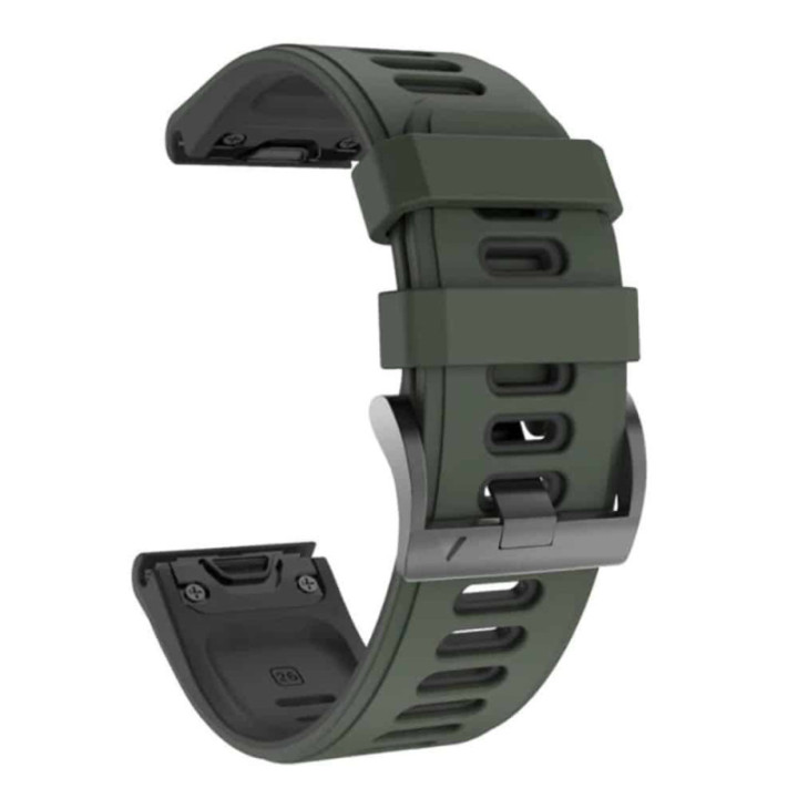 Twin Silikonband Garmin Fenix 6S - Grün/Schwarz