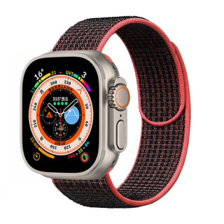 Nailon kellon renneke Apple Watch Ultra (49mm) - Blackred