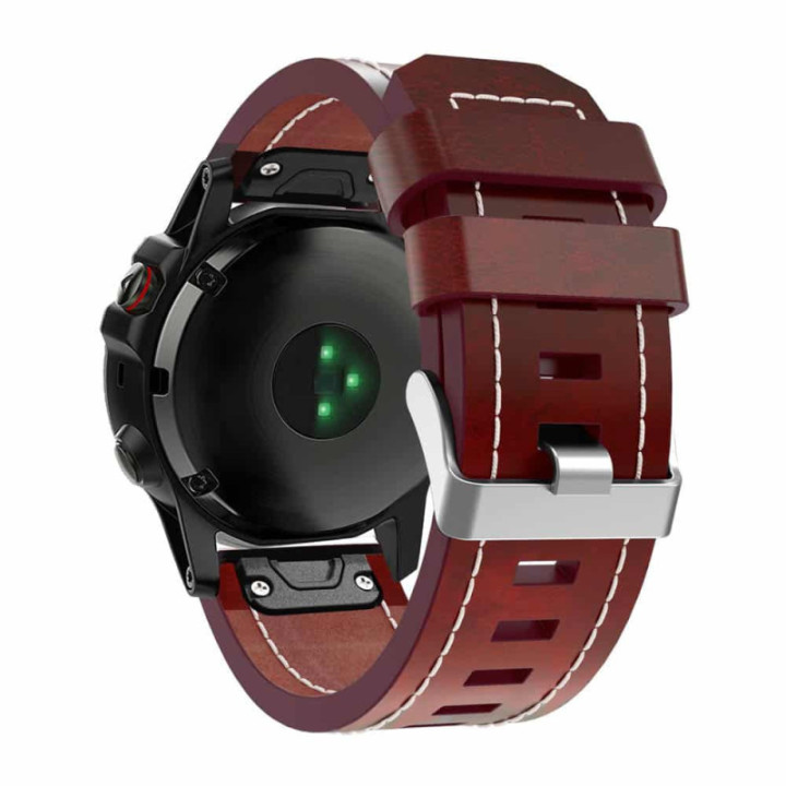 Leather watchband easyfit Garmin Fenix 6X Pro - Brown