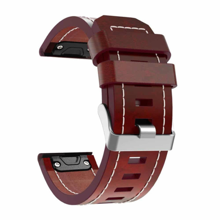 Læder urrem easyfit Garmin Fenix 6X Pro - Brun