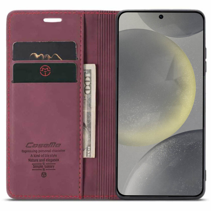 CaseMe Smart Magnet FlipCase Samsung Galaxy S24 - Vinröd