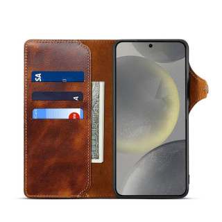 Mobile Wallet 3-Card Genuine Leather Samsung Galaxy S24 - Brown