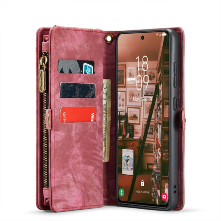 CaseMe Lompakkokotelo 11-kortti Samsung Galaxy S24 - Punainen