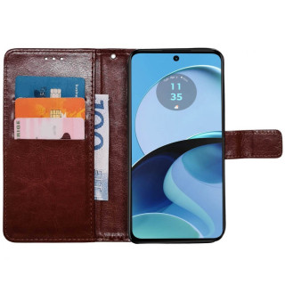 Lommebokdeksel 3-kort Motorola Moto G14 - Brun
