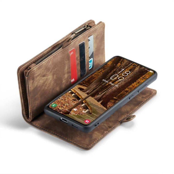 CaseMe Wallet Case 11-card Samsung Galaxy S24 Plus - Brown