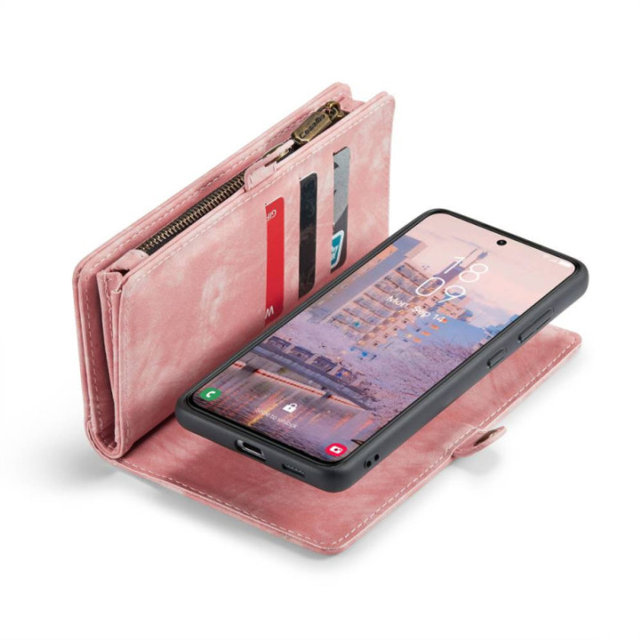 Multi Wallet CaseMe 11-kort Samsung Galaxy S24 Plus - Lyserød