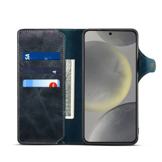 Mobile Wallet 3-Card Genuine Leather Samsung Galaxy S24 Plus - Blue