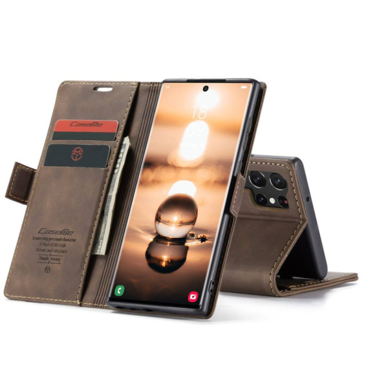 CaseMe Smart Magnet FlipCase Samsung Galaxy S24 Ultra - Coffee