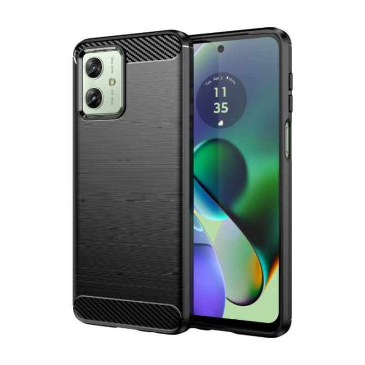 Børstet silikone cover Motorola Moto G54 - Sort
