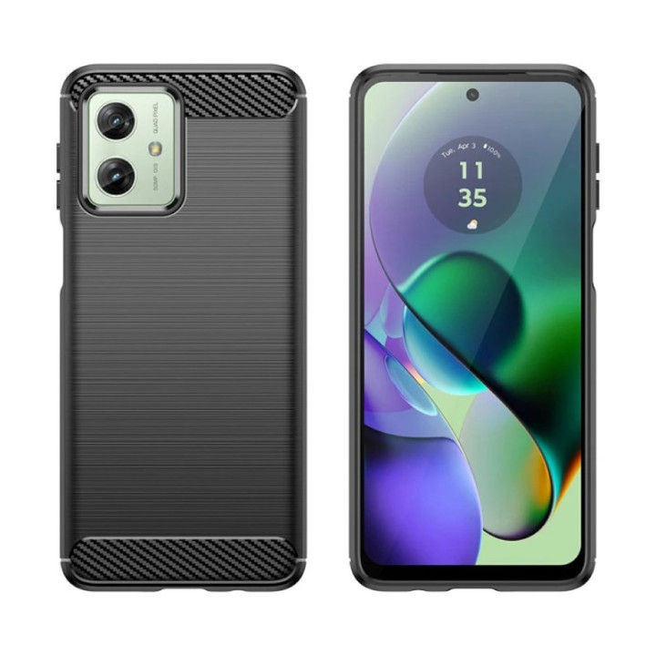 Børstet silikone cover Motorola Moto G54 - Sort