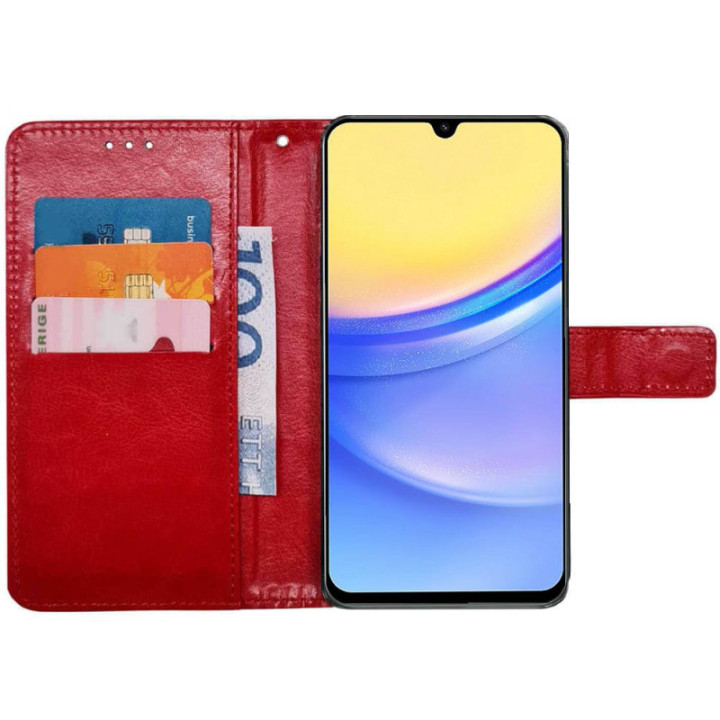 Lommebokdeksel 3-kort Samsung Galaxy A15 - Rød