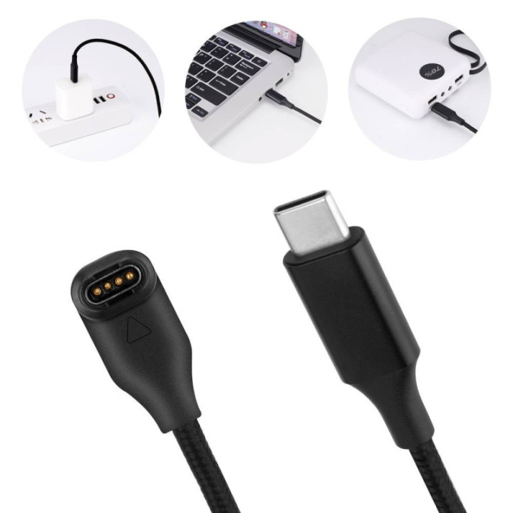 Latauskaapeli 90° USB-C Garmin Fenix 6X Pro 
