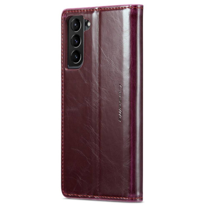 CaseMe Handyhülle 2-Karten Samsung Galaxy S24 - Weinrot