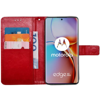 Wallet cover 3-card Motorola Edge 40 Pro - Red