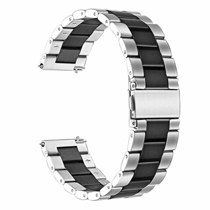 Watchband stainless steel Amazfit GTR (47mm) - Silver/black
